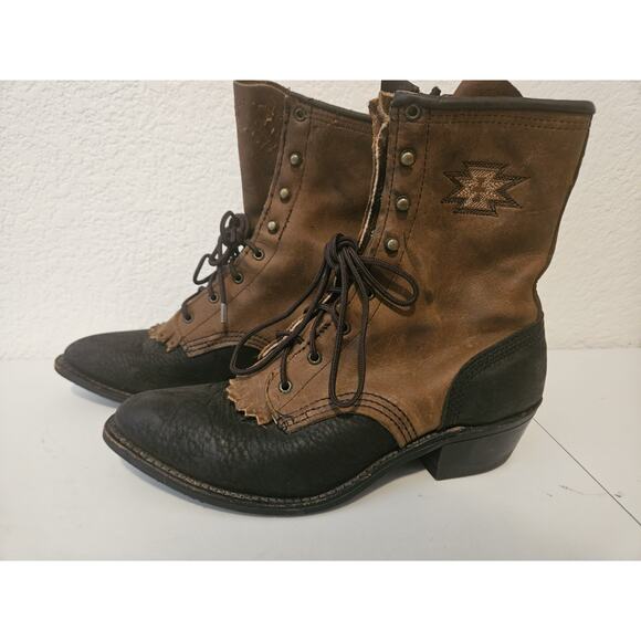 Vintage Women’s Abilene Packer Granny Lace Up Ankle Boots Size 8 - Picture 3 of 10